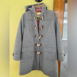 Mini Boden Wool Blend Hooded Zip-Up Toggle Button Coat 13-17 Y or adult small